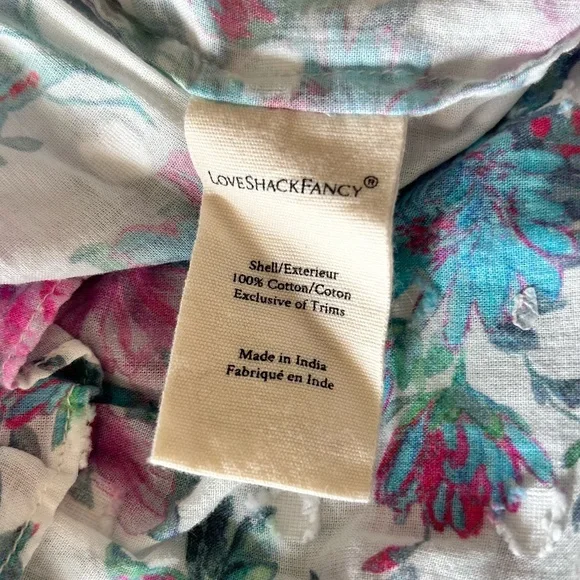 LoveShackFancy Ignacia Skirt, Sea Orchid floral, Size Medium
